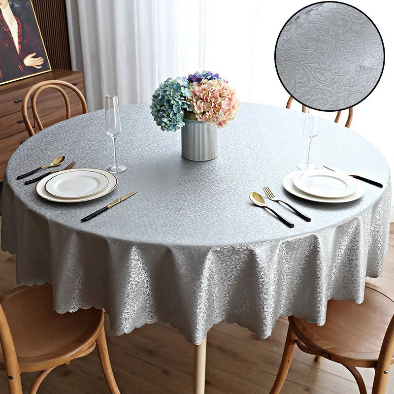 

Large Round Tablecloth Solid Color Cotton And Linen Dining Table Table Cloth