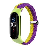 replacement nylon braided wrist strap for xiaomi mi band 3 4 5 6 adjustable elastic watch strap