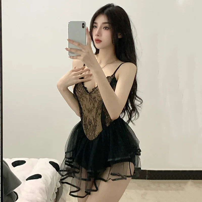 

Женский слитный купальник wisuносил 2023, сексуальный черный купальник с кружевными лямками и маленькой грудью, собранный в острых тонах, весенний купальник для девушек