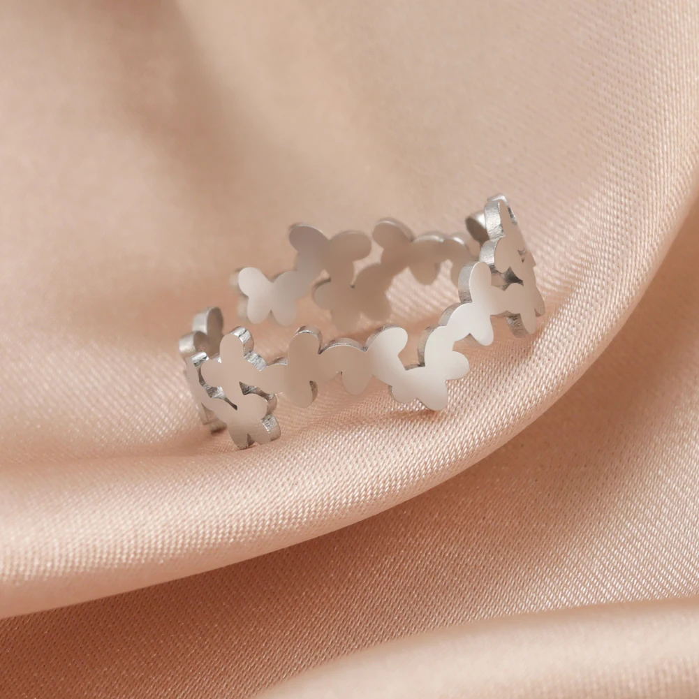 Skyrim Кольца с бабочками из нержавеющей стали золотого цвета для женщин