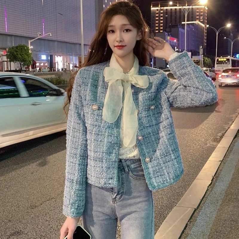 

Women's Spring Coat Sexy Female Elegant Short Coat Long Sleeve Casual Single Breasted Outwear Vintage Female Luxury Overcoat