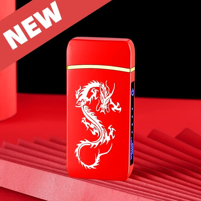 Беспламенная плазменная зажигалка с двойной дугой металлическая ветрозащитная