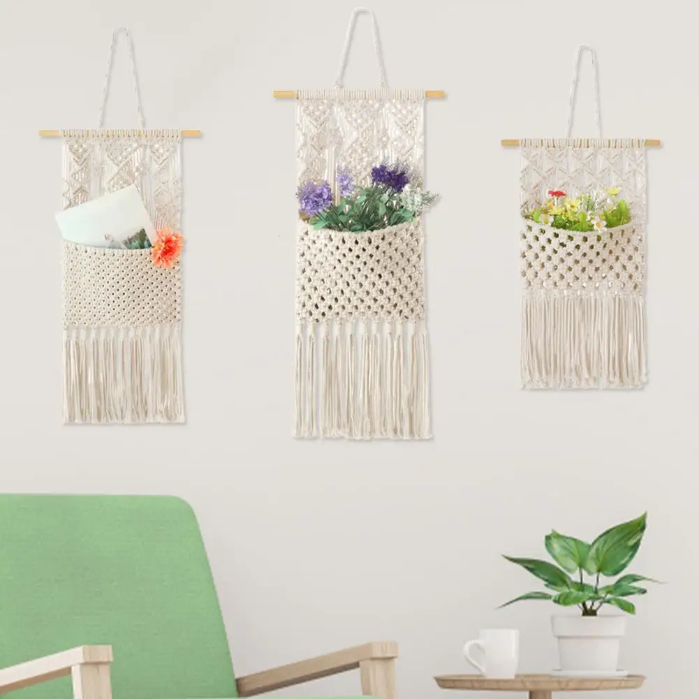 

Гобелены, настенный гобелен с кисточками в стиле бохо, красивый Тканый гобелен с карманом для хранения, домашний декор