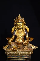 9 tibetan temple collection old tibetan silver gilt mosaic gem huang caishen yellow god of wealth buddha sitting buddha