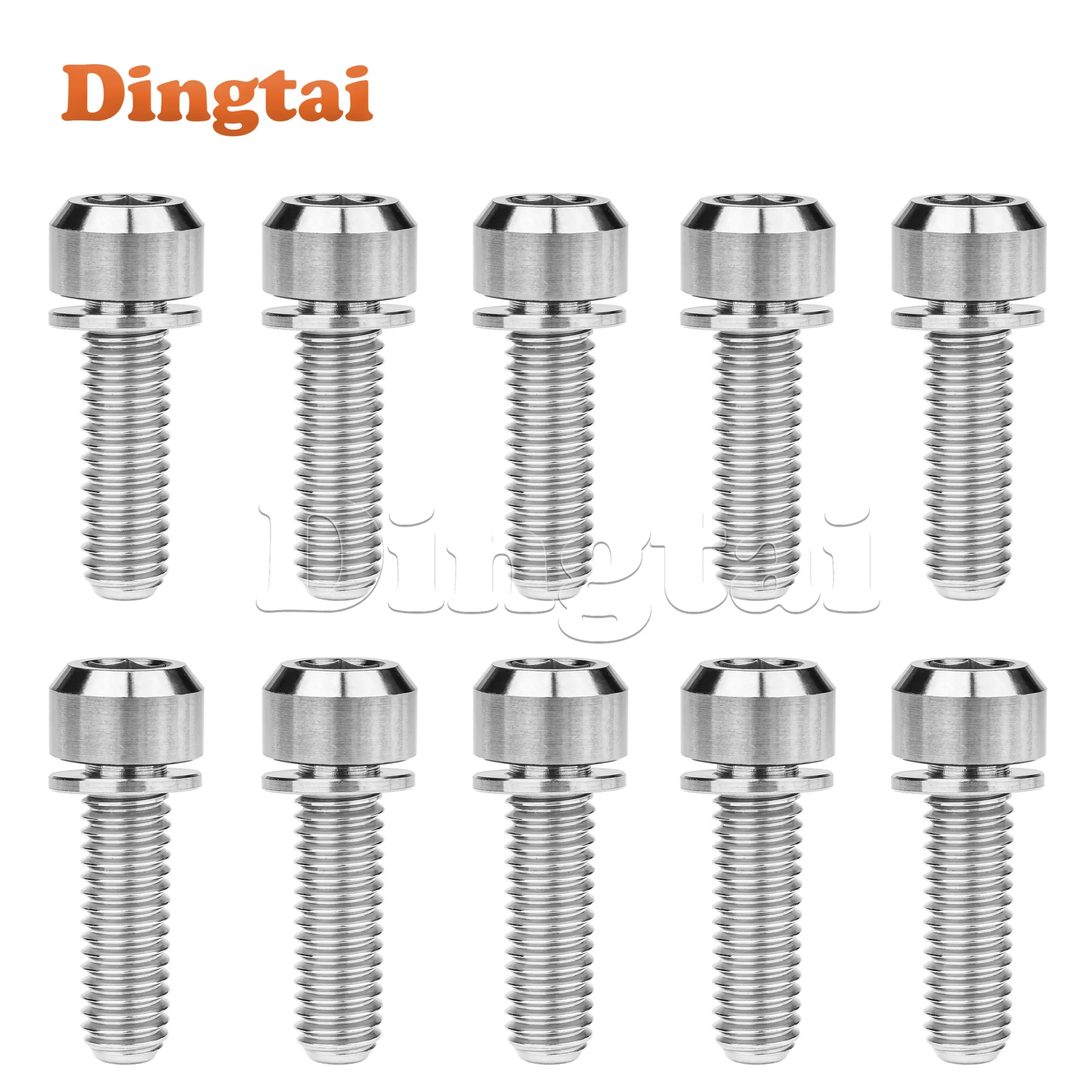

Титановый болт Dingtai, 10 шт. M5/M6x16, 18 20 25 30, 35 мм, болты с торцевой головкой и шайбами для крепления велосипедных винтов