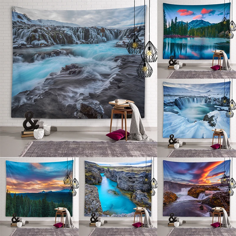 

Natural Scenery Tapestry Landscape Wall Art Tapestry Dormitory Room Aesthetic Decoration Living Room Home Decoration