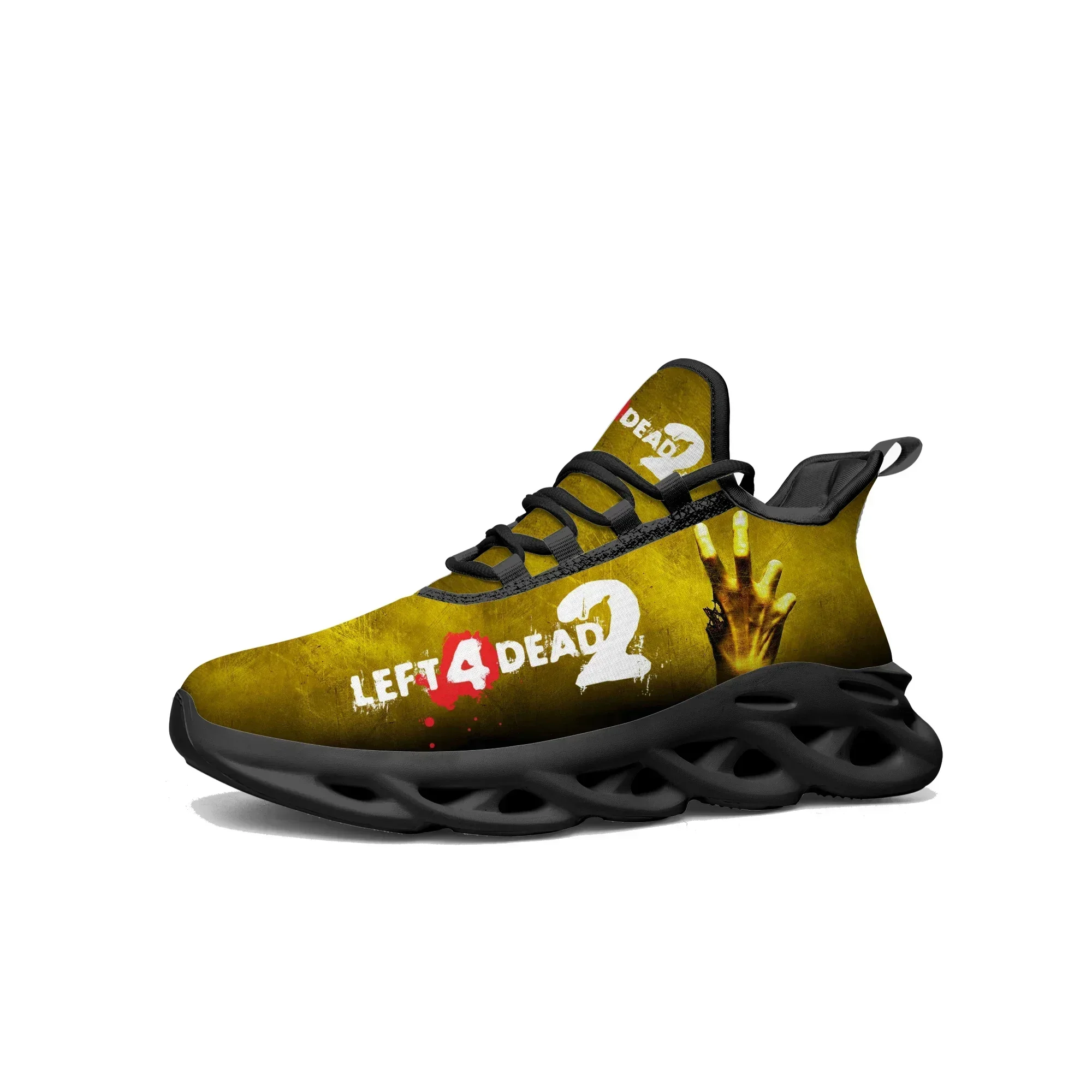 Фото Кроссовки Left 4 Dead 2 Flats, мультяшные, для мужчин и женщин, спортивные, для бега, модные, на шнуровке, индивидуального пошива. №1