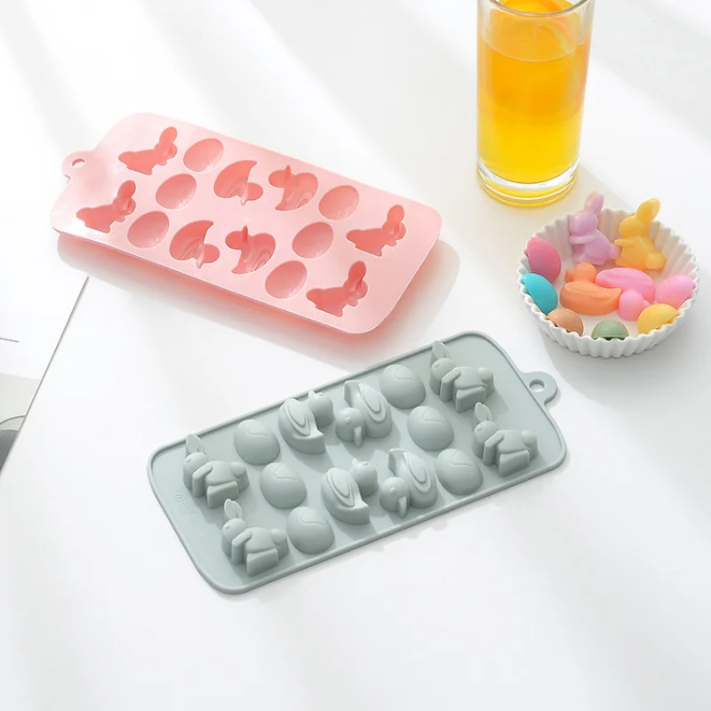 

Duck Bunny Silicone Chocolate Mold 14 Holes Ice Tray DIY Fondant Chocolate Cake Decoration Pudding Jelly Tool Home Baking Mold