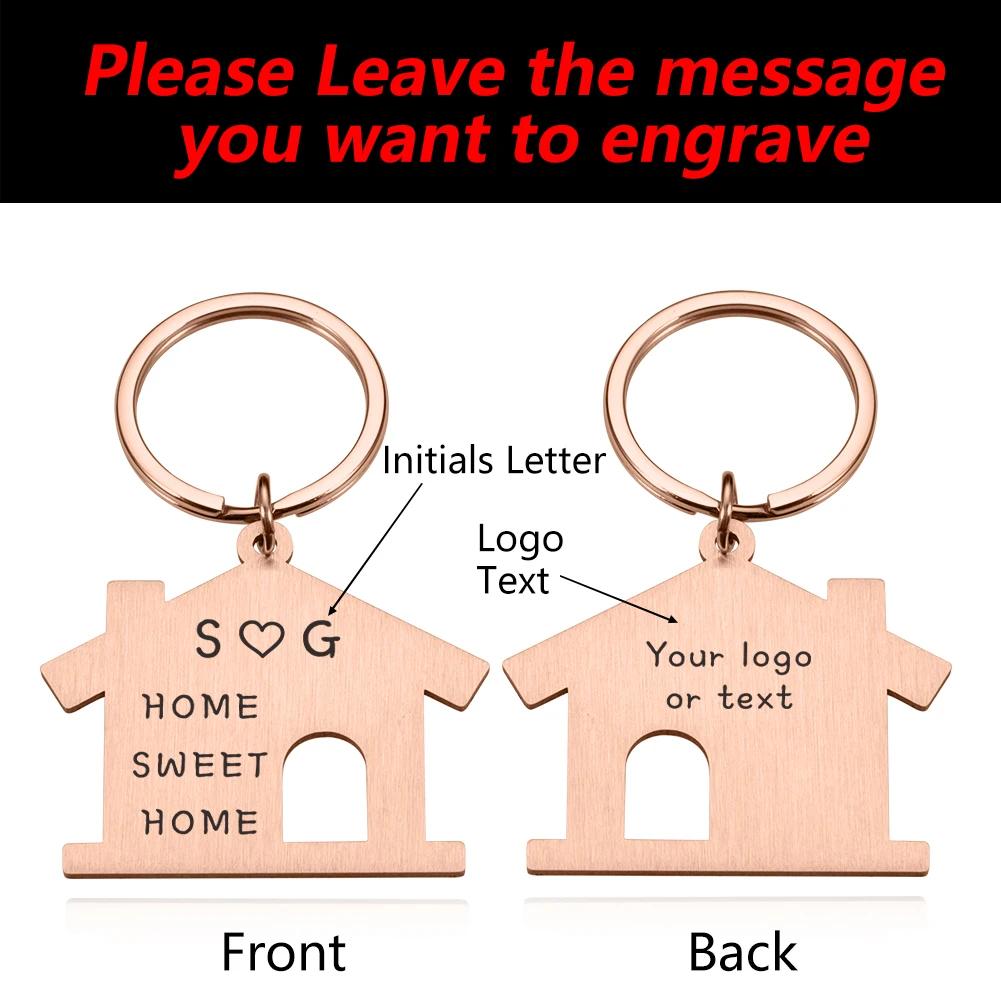 cartoon house keychain personalized free customization women cute key chain car unisex christmas present gift jewelry wholesale free global shipping