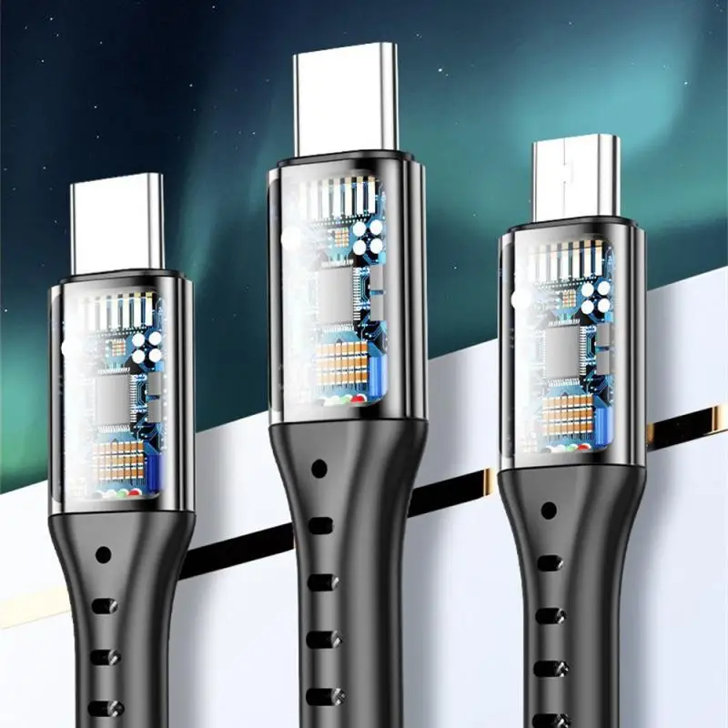 

5A Mobile Phone Cables uper Fast Charging Mobile Phone Data Cable For Apple Huawei One-to-three Charging Cable