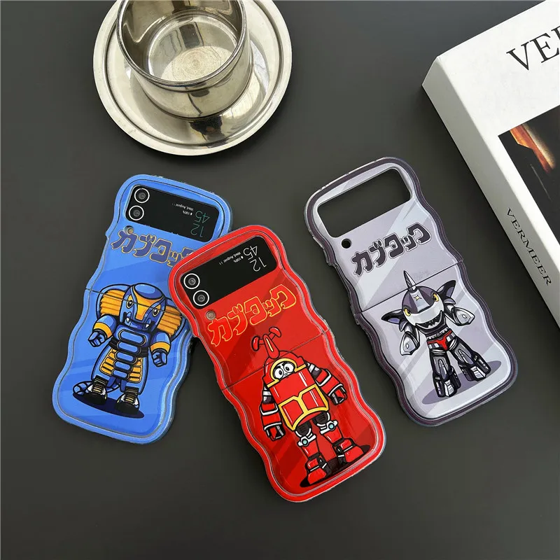 

Shark Robot Phone Case for Samsung Galaxy Z Flip 3 Z Flip 4 Hard PC Back Cover for ZFlip3 ZFlip4 Protective Case Shell