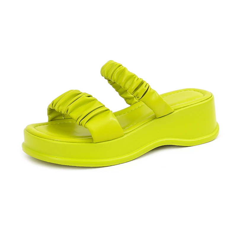 

Дизайнерские летние женские туфли 2023, модные шикарные элегантные домашние тапочки на массивном каблуке, пляжные повседневные туфли на платформе, сланцы для девочек