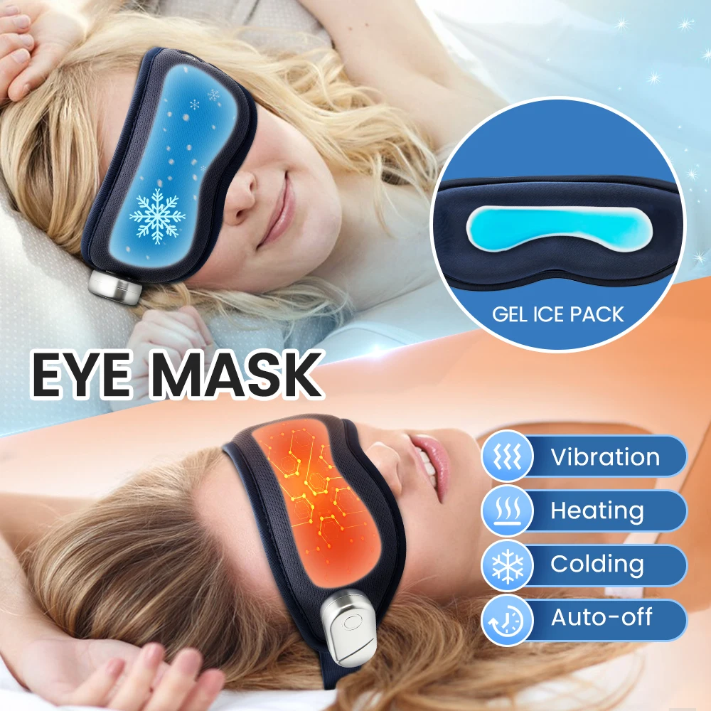 

Electric Eye Massager Hot Cold Therapy Sleep Eye Mask Vibration Massage Eyeshade Relieve Fatigue Dark Circles Eye Care Instrumen
