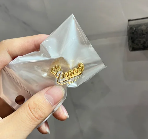 Custom Name Earrings Personalized Double Layer Nameplate Stud Earring Women Letter Customized Name Earrings Hiphop Women Jewelry