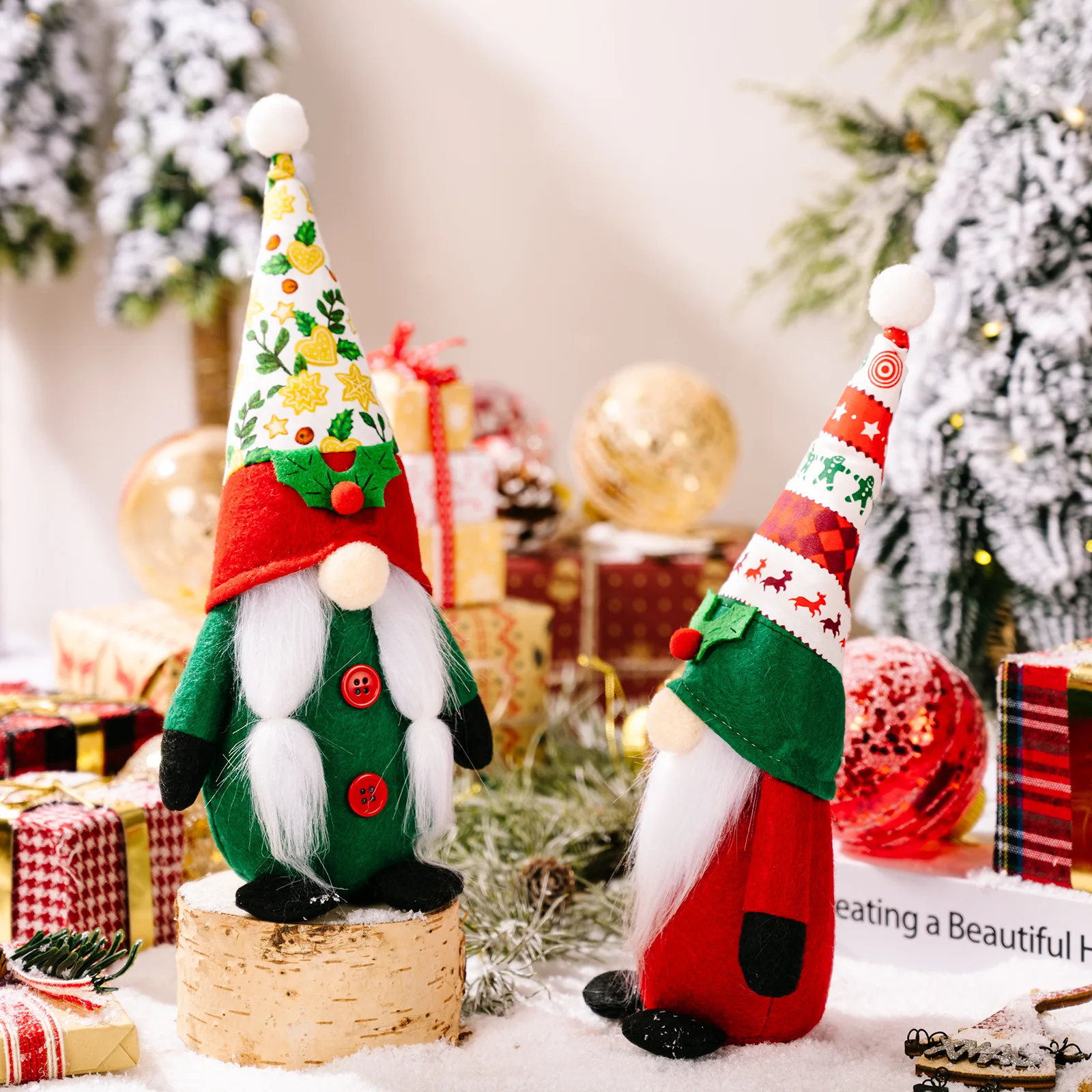 

Рождественские украшения для гномов, красочный принт, пушистые гномы для настольных украшений, шведские гномы, рождественские гномы CLH @ 8