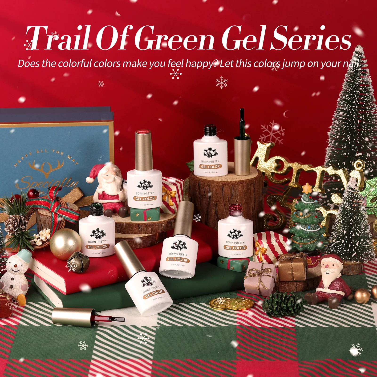 BORN PRETTY 6 шт. Рождественский желейный гель-лак для ногтей Набор осенне-зимних