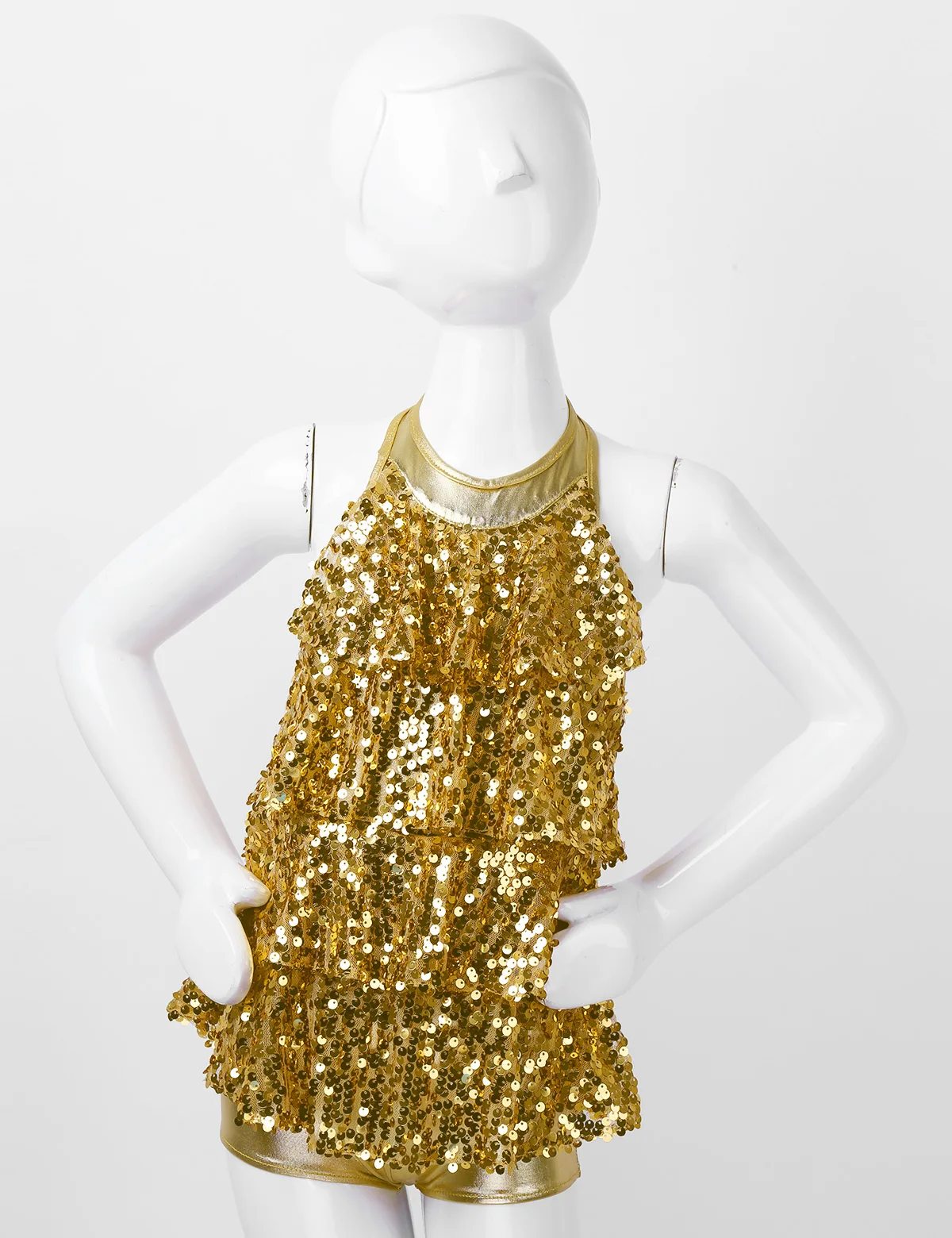 Детское балетное танцевальное платье для девочек комбинезон с блестящими