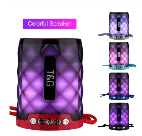 

High Quality Car outdoor professional Colorful Led FM Radio Bluetooth Speaker Portable Wireless studio Column theater Speakers