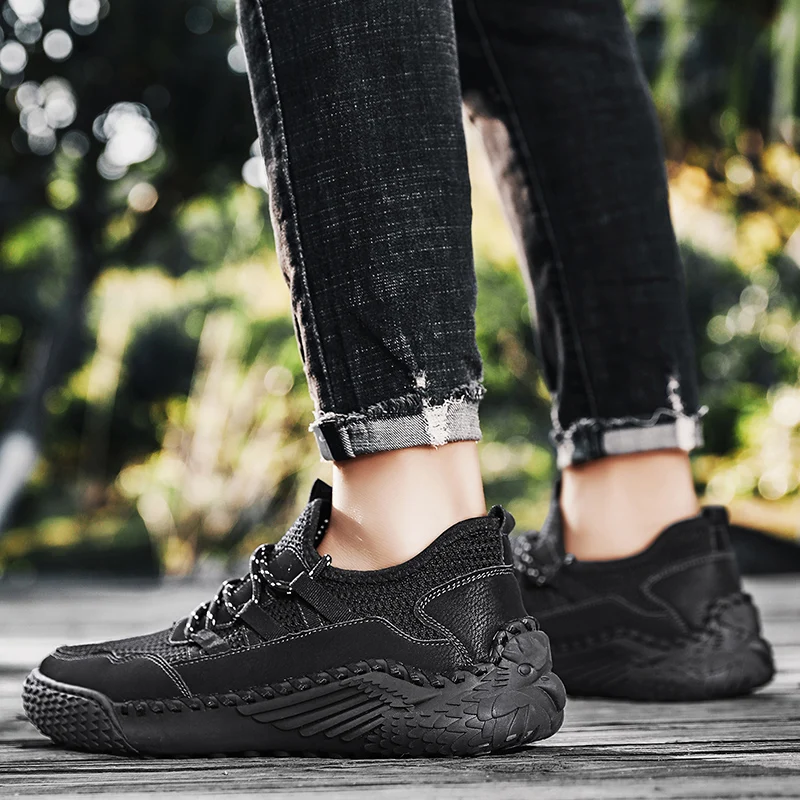 Summer Men's Golf Shoes Mesh Breathable Golf Sports Shoes Nail Free Comfortable Walking Shoes Size 38-46