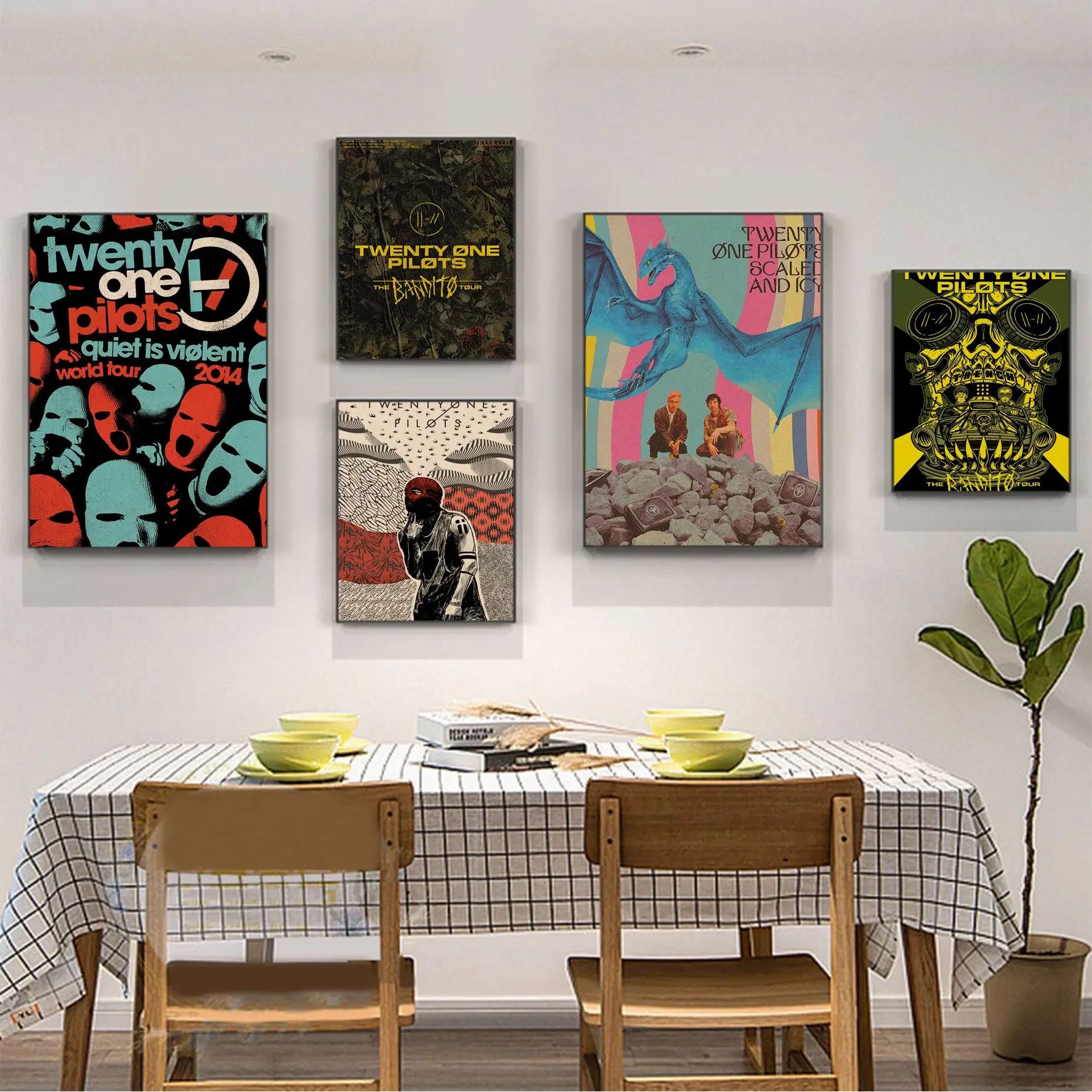 

Twenty One Pilots Anime Posters Kraft Paper Sticker Home Bar Cafe Wall decor