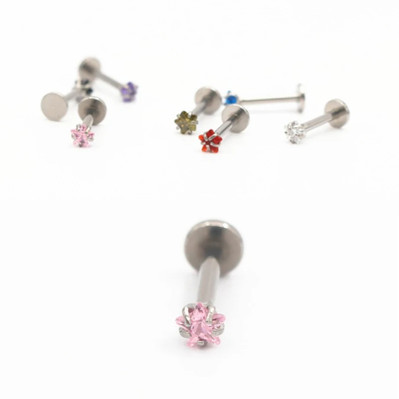 

Stainless Steel Screw Stud Earrings Steel-color Plated With 3mm AAA Zircon No Fade Allergy Free