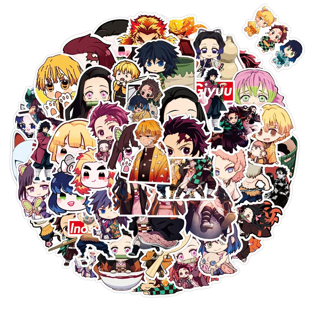 

10/30/50 шт. рассеиватель демонов: лезвие аниме граффити личность тренд украшение для гитары чашка воды искусственная наклейка оптовая продажа