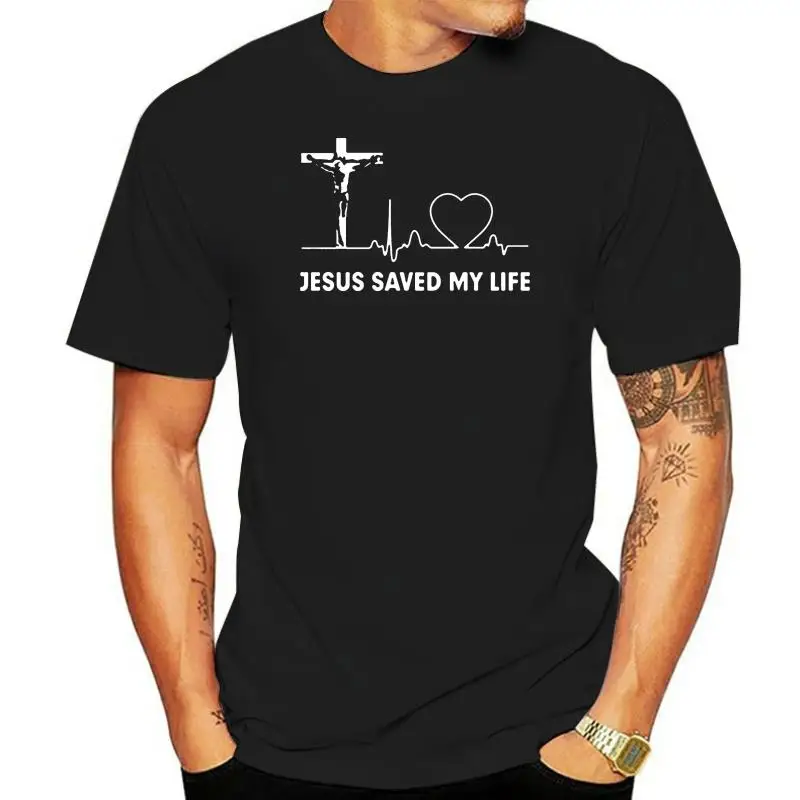 

Мужская футболка с христианскими мотивами, новая дизайнерская мужская футболка с изображением спасательного Бога, религии, молитвы, Мужска...