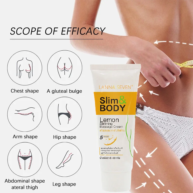 

80g Thailand Lemon Fat Burning Cream Fat Loss Slimming Slimming Body Slimming Body Fat Reduction Cream Massage Cream