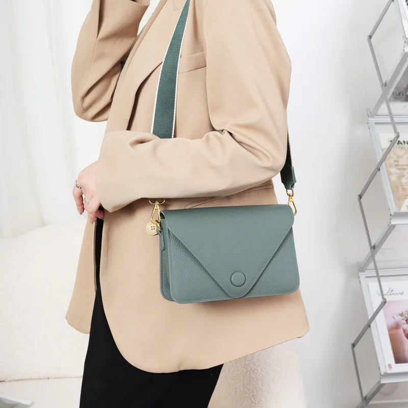 

BRIGGS New Design Women Shoulder Bag Top Layer Genuine Leather Handbag Flap Bags Large Capacity Female Crossbody Bag