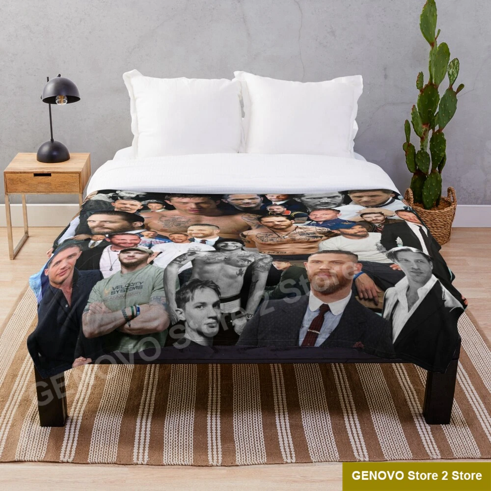 

Tom Hardy Blanket Print on Demand Decorative Sherpa Blankets for Sofa bed Gift