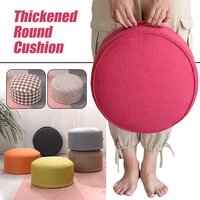 portable round thicken footstool cover unfilled tatami floor seat cushion cover cotton linen stool cover for adultkids