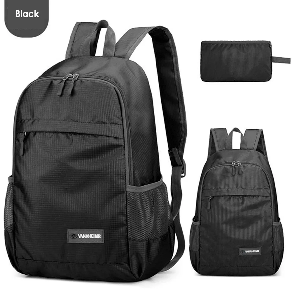 Oxford Camping Backpack Portable Foldable Waterproof Backpack Folding Bag Ultralight Outdoor Pack for Women Men Travel Hiking