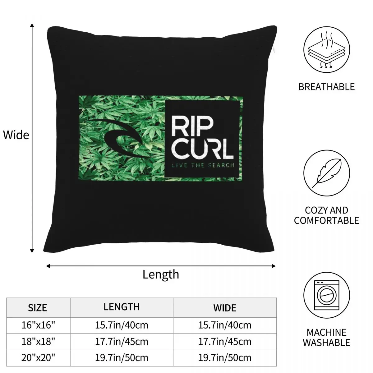 Зимняя льняная наволочка Ripcurl M Гаваи Hi Finley Watu Nwt для комнаты на молнии |