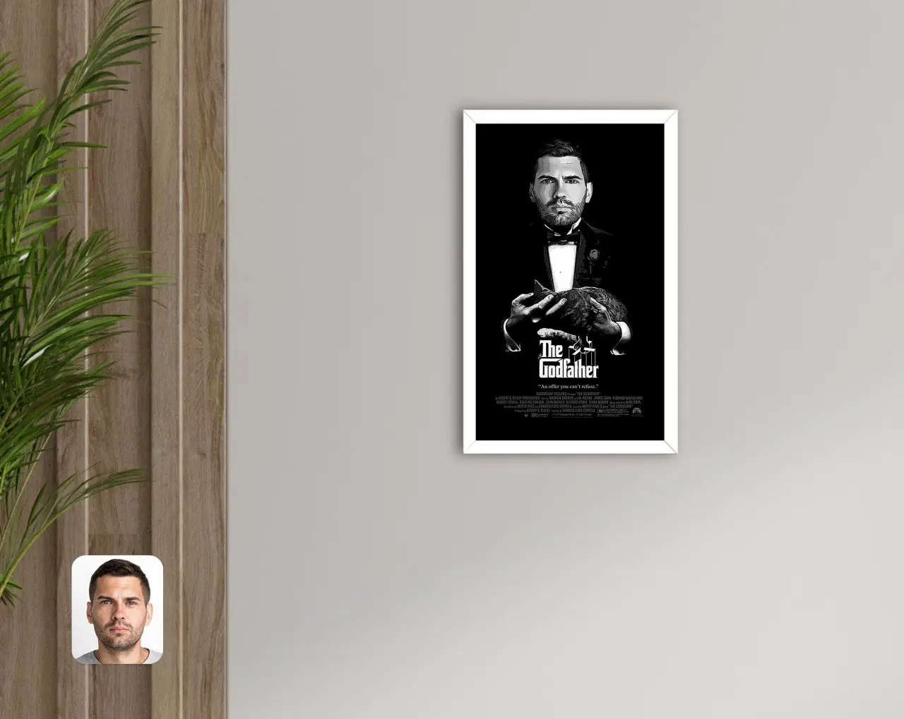 

Personalized Custom Godfather Godfather Design Decorative Wood White Framed Table-10 in