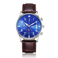luxury watch for men blue dail bussiness chronograph sports watches fashion simple new wristwatch male clock relogio masculino