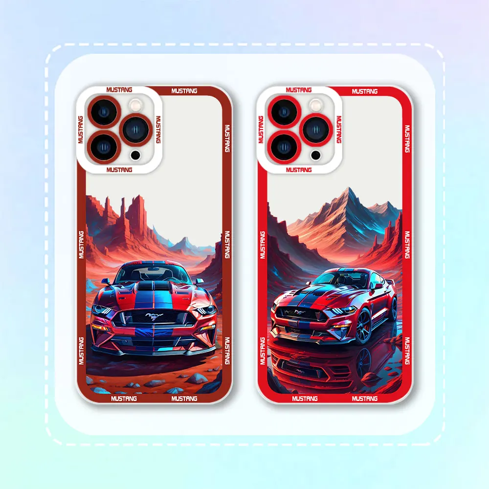 

Luxury Sport Car M-Mustang Clear Case For Infinix HOT 30 30I 20 20I 20S 12 12I 11 10 10I 10S 9 PLAY SNFC 8 ZERO 20 PRO 5G Cover