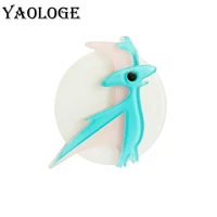yaologe 2022 new blue pterodactyl brooches for women men cartoon animal cute badge lapel party office brooch pin gifts