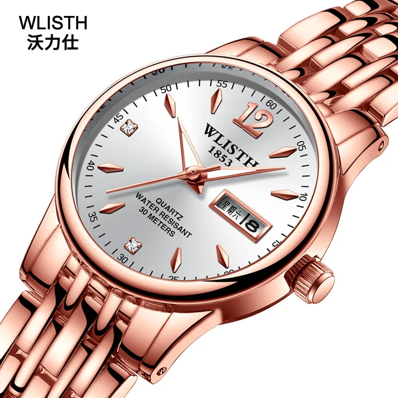 Fashion Luminous Waterproof Watch Women Brand WLISTH Luxury Designer Stainless Steel Rose Gold Watches for Women Reloj Hombre