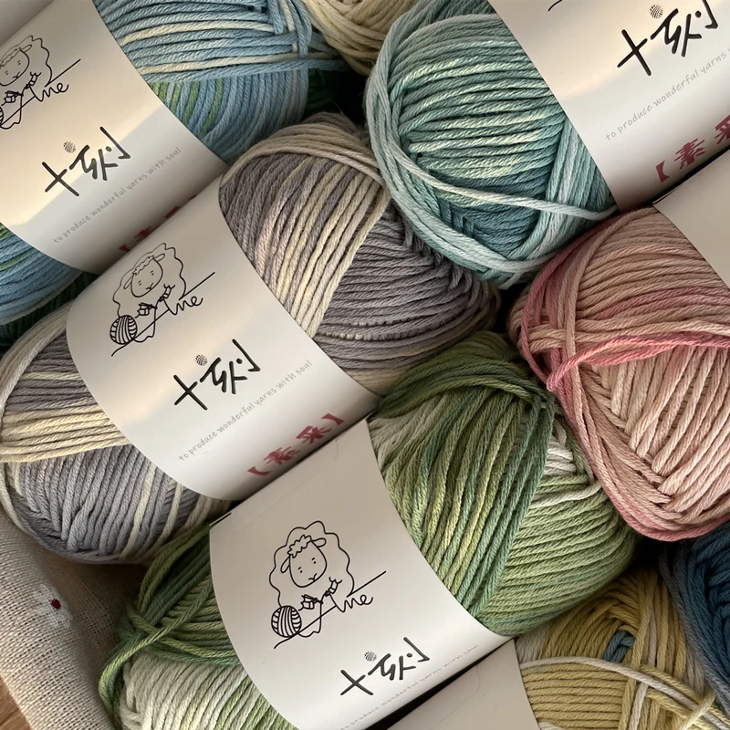 6 шт. 50 г/шар окрашенный 8-жильный хлопок фонарик 100% нить шарф