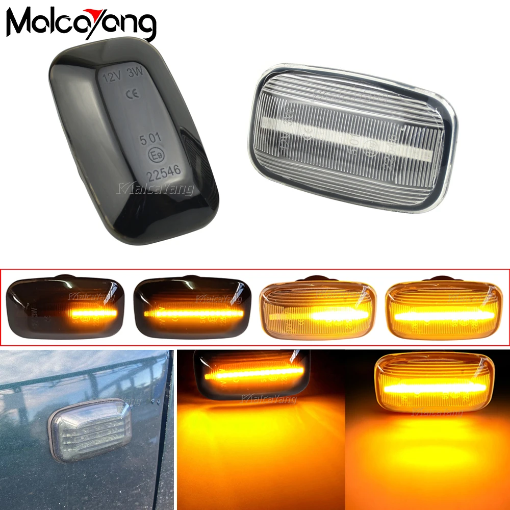 

For Toyota Land Cruiser 70 80 100 Series 1998-2007 2pcs Flashing LED Turn Signal Lamp Sequential Side Marker Indicator Light