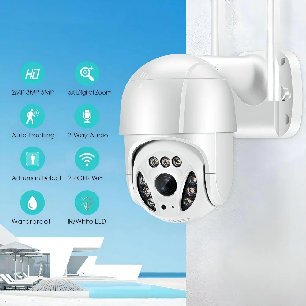 

IP-камера видеонаблюдения с датчиком движения, 2/3/5/8 Мп, IP66