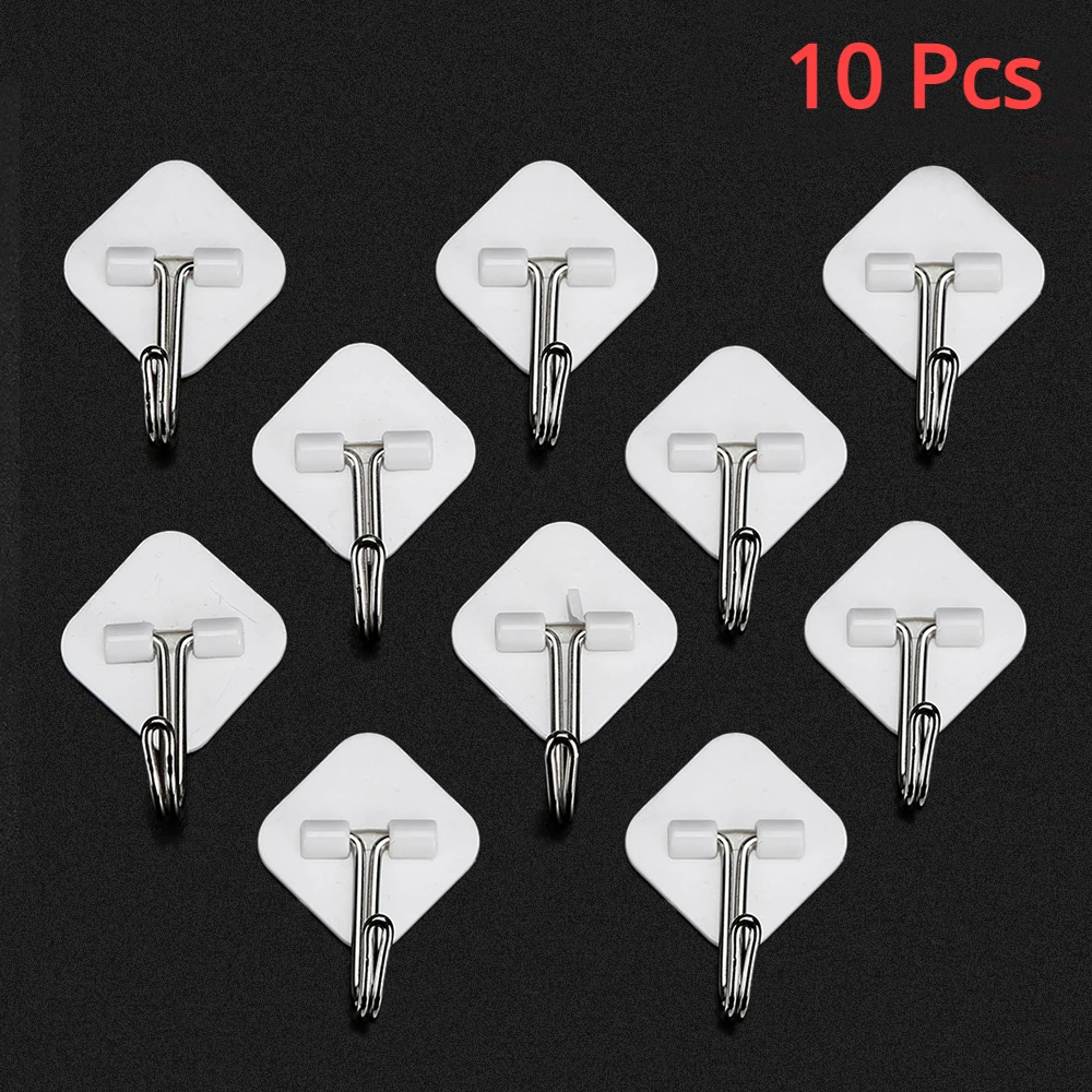 

Крючки настенные липкие полипропиленовые 10 шт