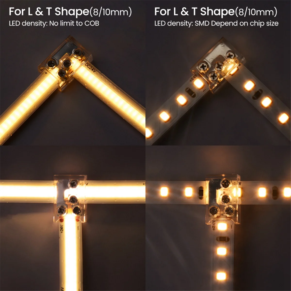 10 шт. угловой светодиодный разъем с винтовым креплением 24 В/5 А 2P 8 мм L T-разъем для