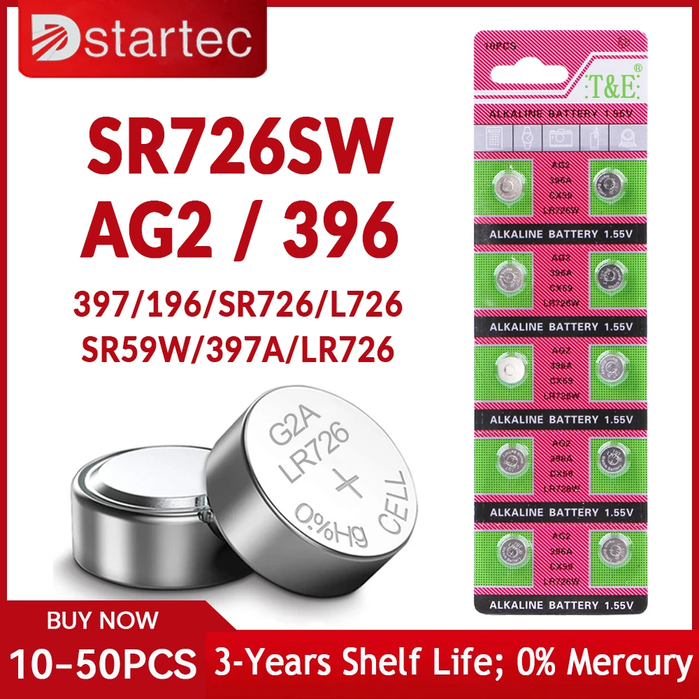 10 - 50 PCS 1.55V AG2 LR 726 397 396 ASR 726 SR 726 SW CX59 LR59 SR59 396 Пульт дистанционного управления аккумуляторной батареей