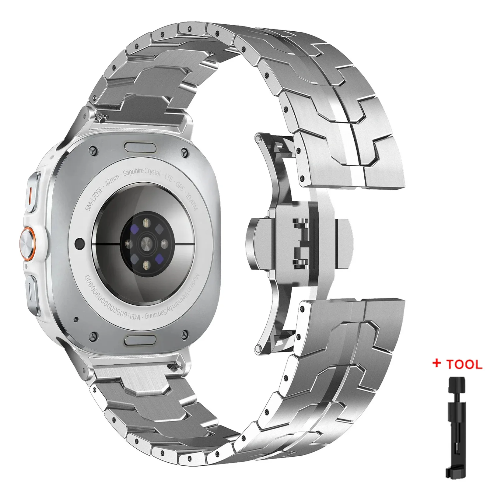 Ремешок стальной для Samsung Galaxy Watch 7 Ultra 47 мм магнитный браслет спортивный без