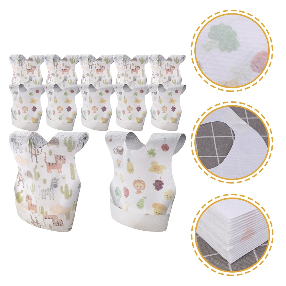

40 Pcs Disposable Bib Baby Bibs Eating Apron Toddler Release Paper Kids Feeding Infant Meal