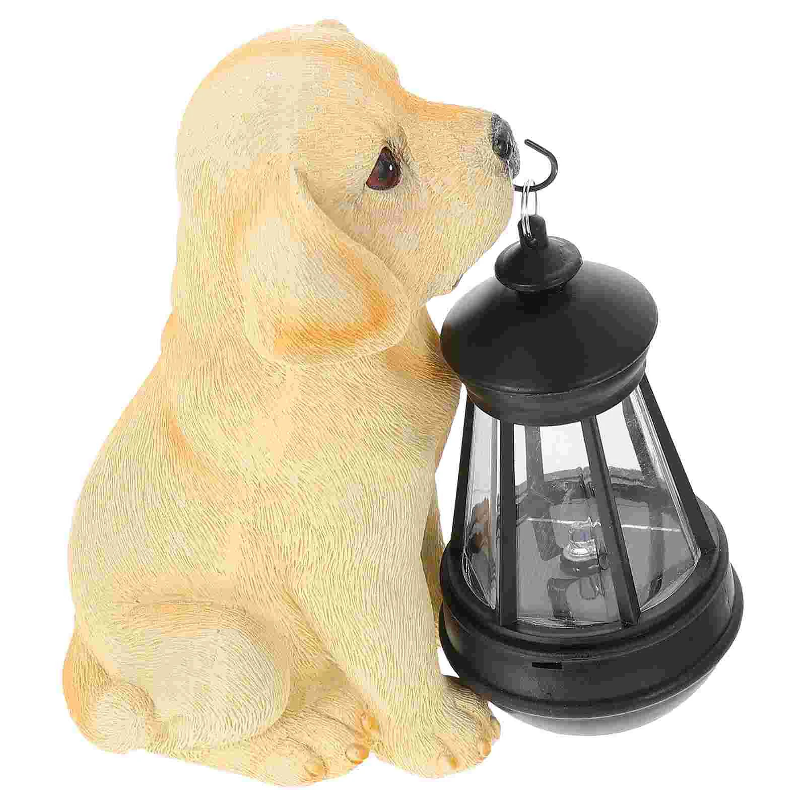 

1pc Lightweight Landscaping Decor Simulation Dog Durable Decorative Solar Lamp Lamp