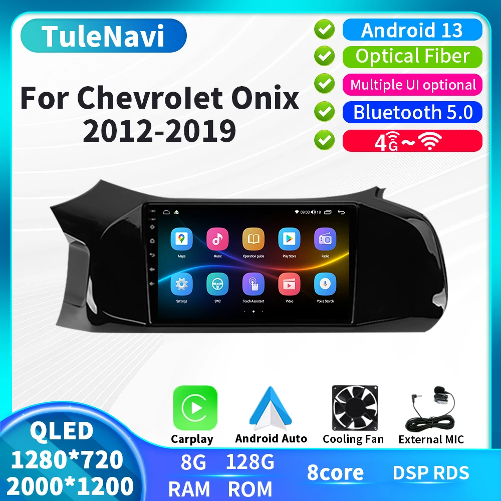 

9 Inch Car Radio For Chevrolet Onix 2012 - 2014 2015 2016 - 2019 2 Din Android 13 WIFI GPS CarPlay 2din Multimedia Player 8 Core