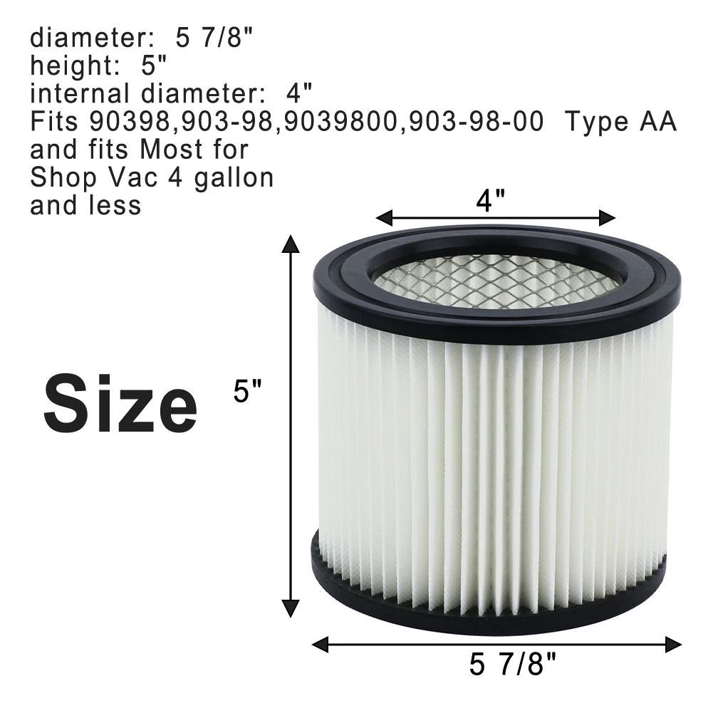 Brand New Cartridge Filter For Shop-Vac 90398 Filter Replacement Fits For 4 Gallon And Less Household Cleaning Tool