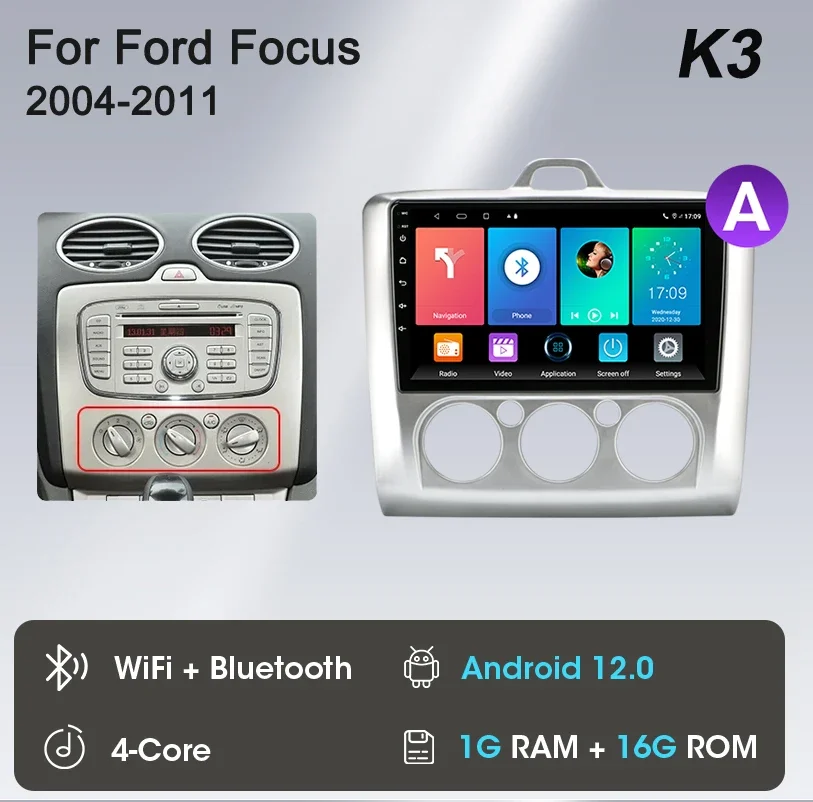 

Srnubi Android 13 Carplay Автомобильный радиоприемник для Ford Focus 2 3 Mk2 Mk3 2004 2005-2011 Мультимедийный плеер Навигация GPS 2Din Стерео DVD